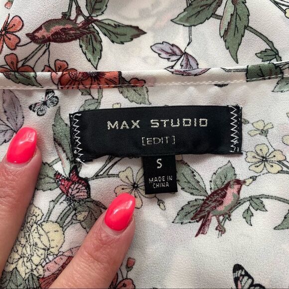 MAX STUDIO Cold Shoulder Floral Blouse - Picture 9 of 9